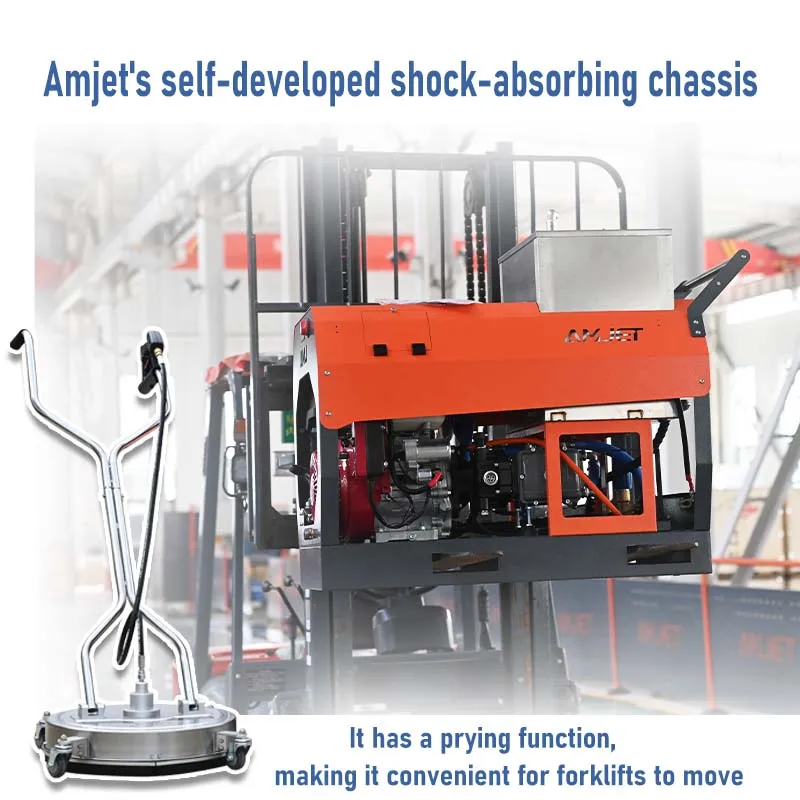 AMJET surface cleaning equipment 3000psi 20lpm German stainless steel pump is used as a pressure washer for cleaning the ground