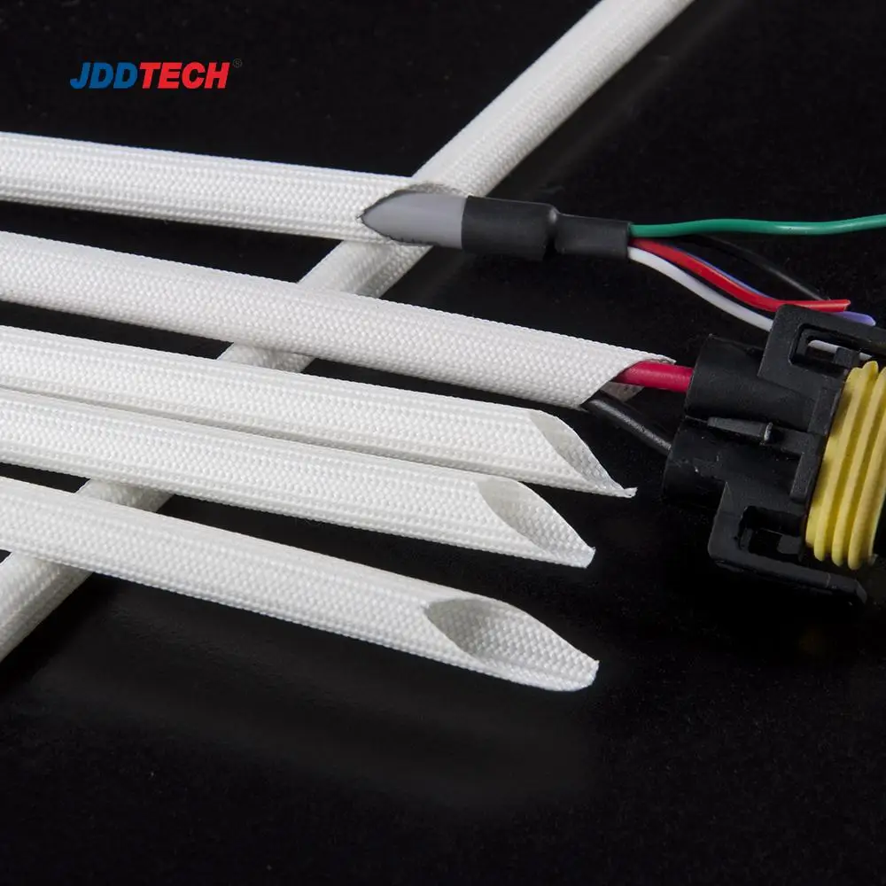 VW-1 White/Black 600C HIGH TEMP Fiberglass Sleeving Wire Cable Insulation Tube