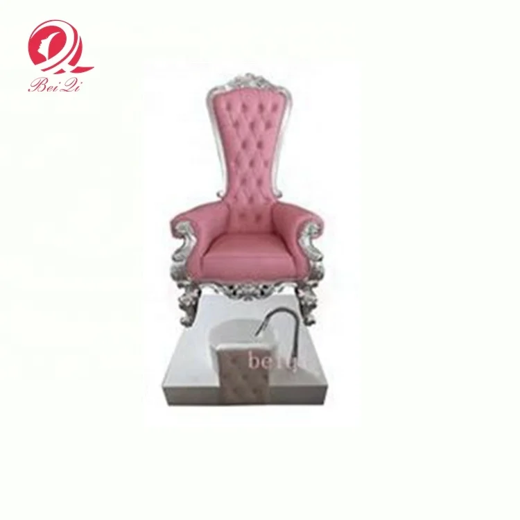 2019 China Hot selling pink salon furniture fashionable pedicure chair massage pink queen chair luxury wedding king