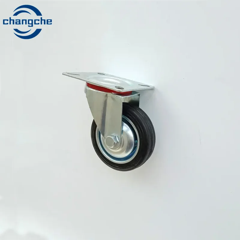 Lockable Bearing Plate Caster Wheels with Brakes 360-degree Swivel Casters for Furniture and Workbench Cart