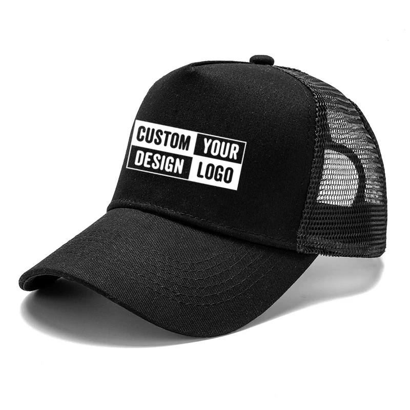 high quality 5 panel cotton snapback logo printing truckers caps custom embroidery mesh hats custom trucker cap