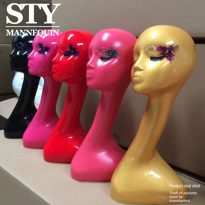 mannequin head for wig   display stand	Golden concept doll for wigs gold mannequin heads for wigs