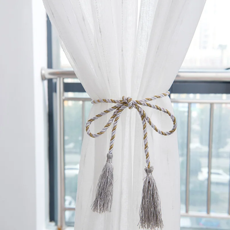 White tulle sheer window curtain for bedroom hotel custom ready made curtain for living room