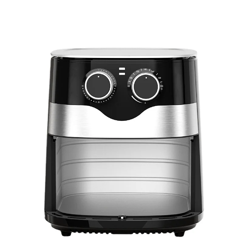 8l Electric Deep Fryer without Oil Dual Cooker Fryer Digital Household Air Fryer Stainless Steel Black Square 220V PTFE 1800W