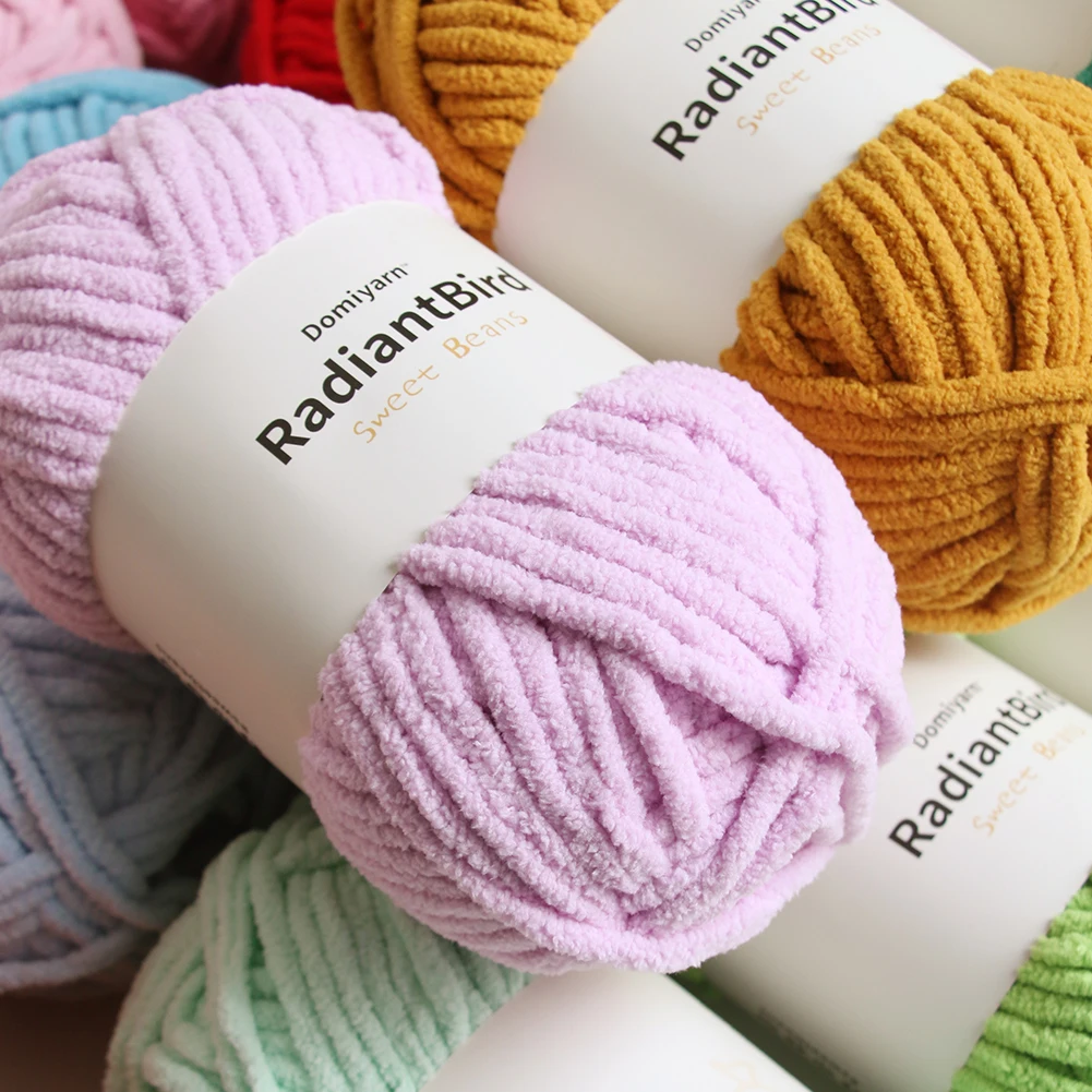 Сладкие бобы 100 г/5 мм оптовая продажа объемная полиэфирная пряжа диван-шарф одеяло для питомника