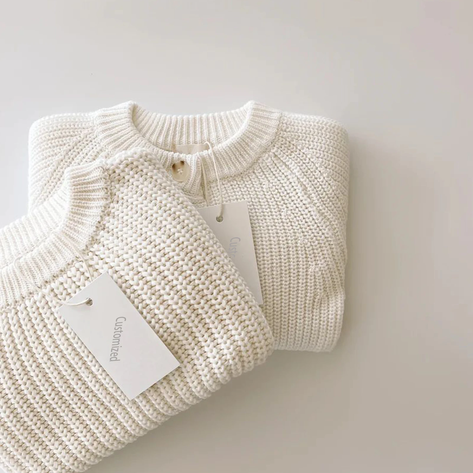 Best Selling Baby Knitted Sweater Children Boys Girls Overalls Ribbed Cotton Toddler Baby Sweater Set