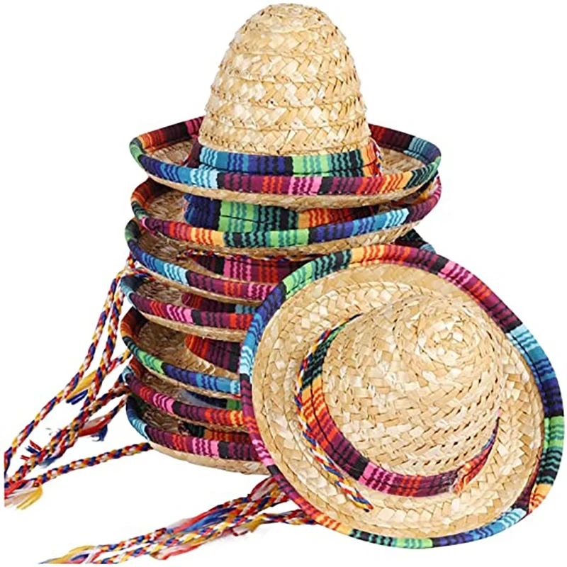 Dog And Cat Sombrero Hat Mini Straw Sombrero Hats Mexican Hats Sombrero Pets Party