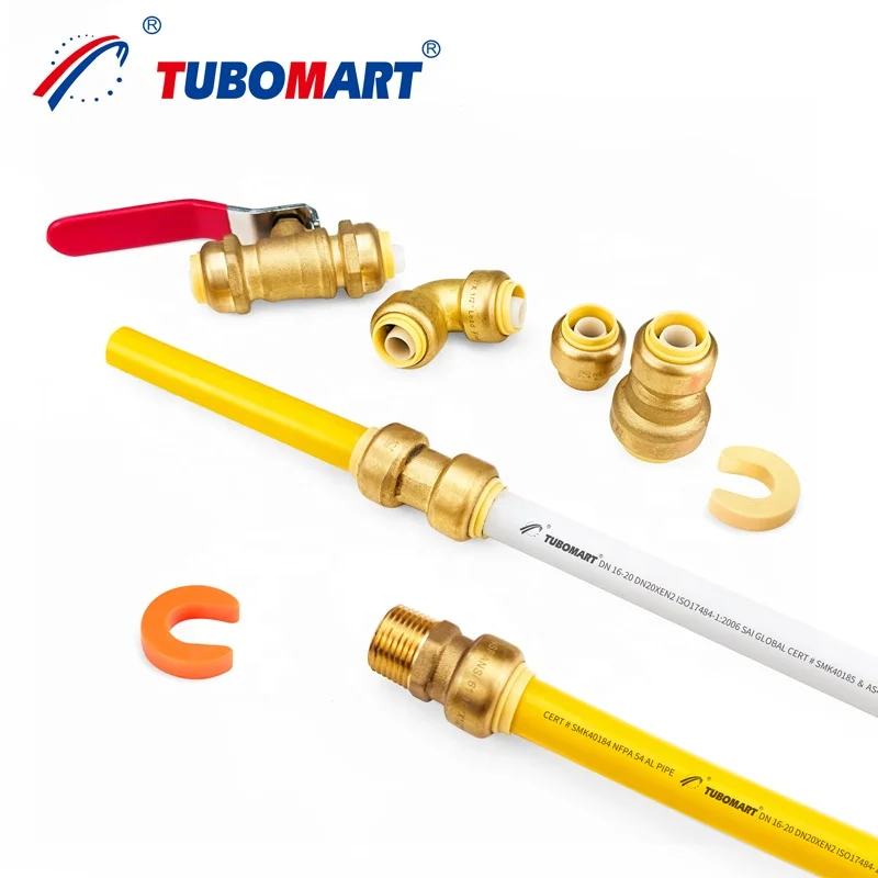 Plumbing material Lead free brass sharkbite push fit fittings pex pipe copper pipe/straight push fitting