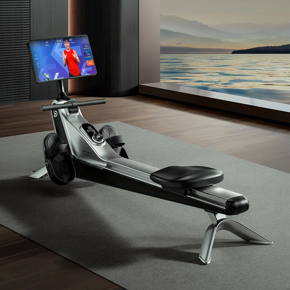 YPOO   Rowing Machine  Aviation aluminum Electromagnetic control system smart rowing machine Fitness Ergometer Rowing Machine