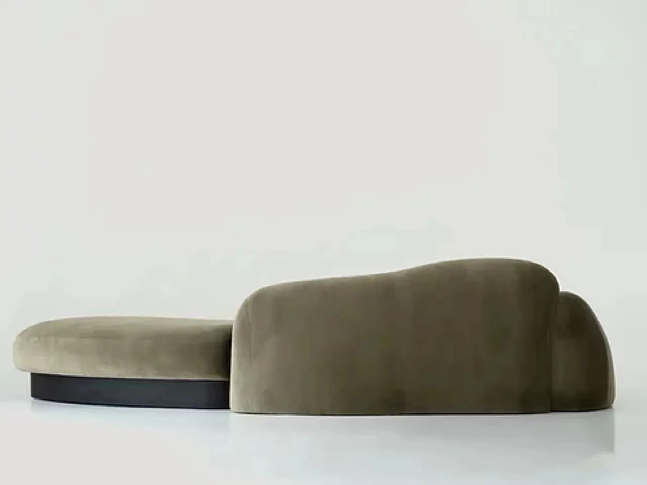 High quality Irregular angled pebble velvet sofa Nordic light luxury modern villa large floor 45 degree curved living room sofa