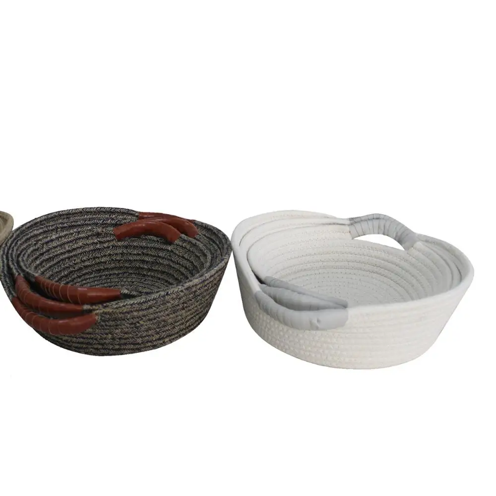 small objects storage cotton rope basket