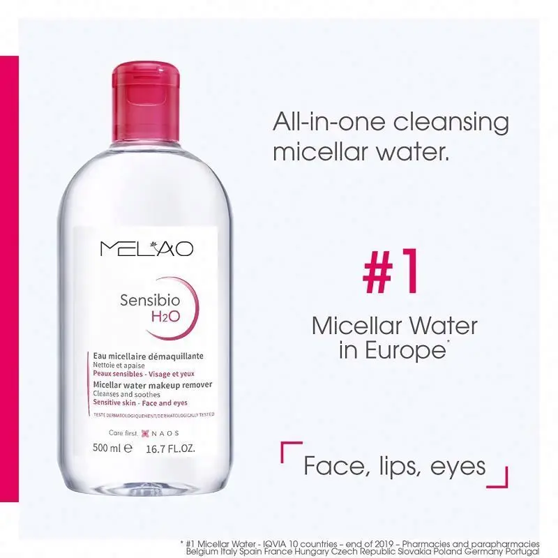 Wholesale Private Label organic Deep Moisturizing Face Lip Eye Makeup Remover Micellar Cleansing Water