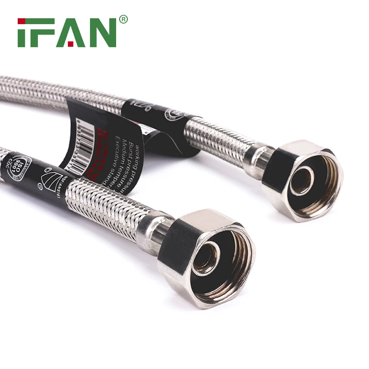 IFAN 1/2 Inch Flexible Braided Hand Held Shower Head Hose Stainless Steel Shower Hose With Brass Insert And Nut
