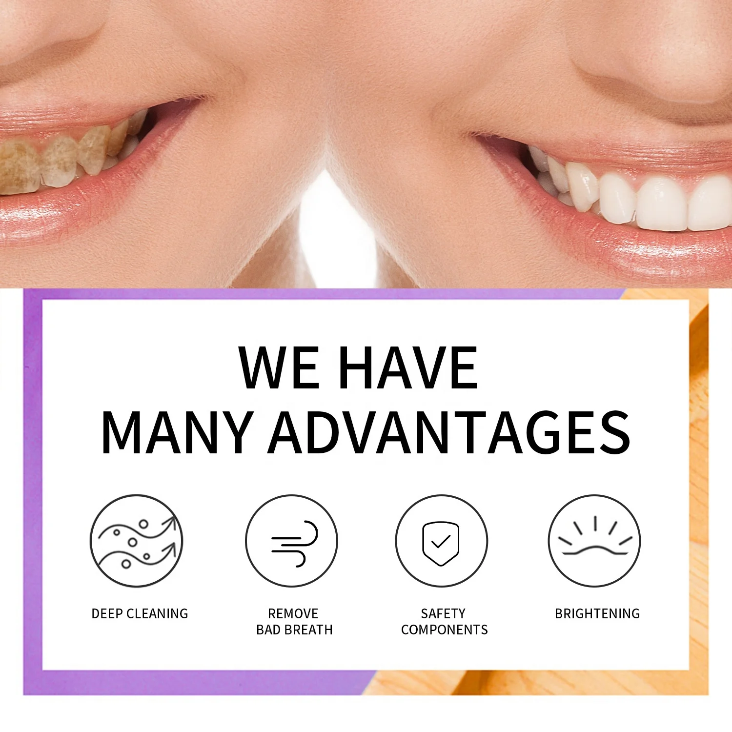 v34 Toothpaste Purple toothpaste Tooth color correction Remove smoke remove smoke stains Teeth whitening toothpaste