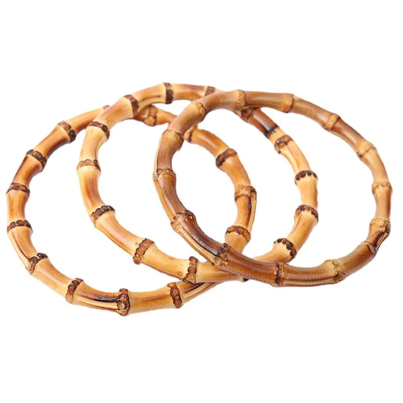 Bamboo handle DIY manual bag material round bamboo circle ring for DIY bag handbag handle,Real bamboo handle for crafts sewing