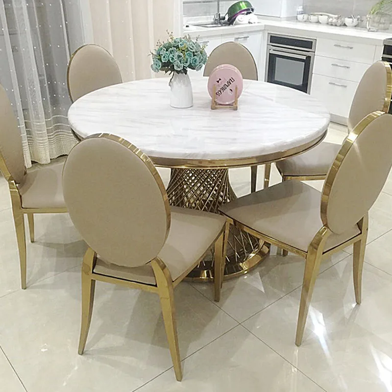 Wholesale Modern Stainless Steel Round Silver Mirror Dining Table for Events