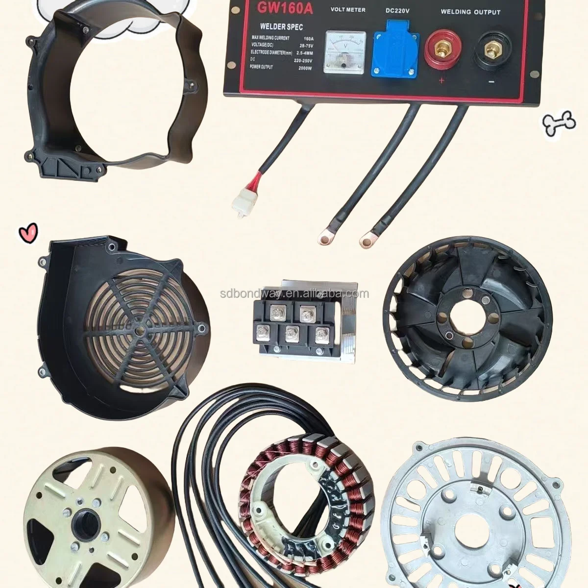 160A Gasoline Generator Accessories for Power Generation and Stick Welding DC Welding Machine