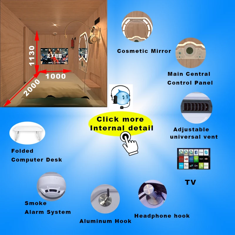 Single Sleeping Pod Bed Capsule Hotel Made in China Hotel Furniture Wood,wood Carton Modern Panel Room