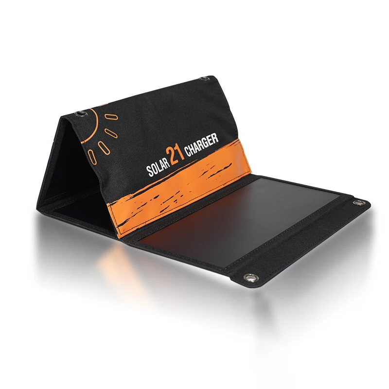 Waterproof Portable Foldable 21W Solar Panel Charger with 2 USB Port for Hiking Camping Outdoor