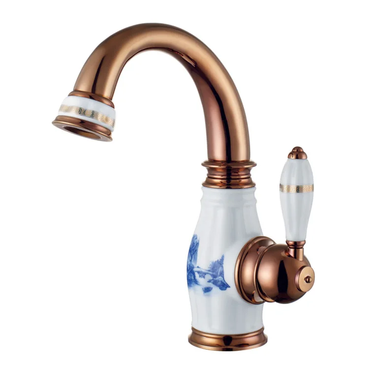 Bathroom Ceramic Basin Faucet Single Handle Mixer Hot Cold Water Basin Crane Tap Wash Basin Sink Mixer Tap