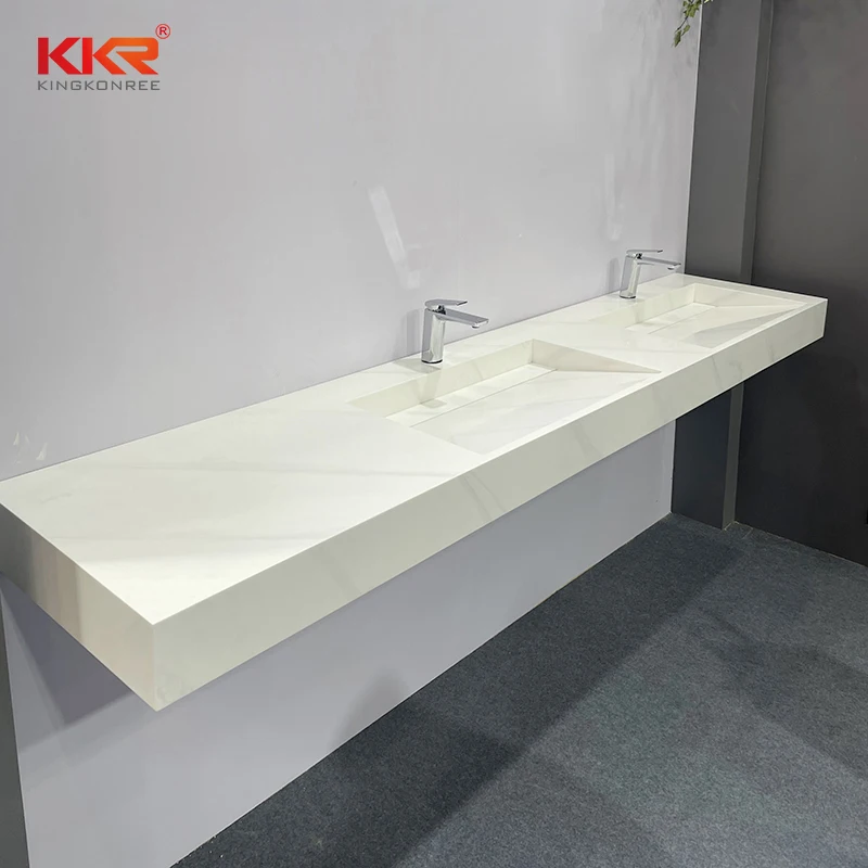Lavabo marbre double sinks marble bathroom designs wash basin modern design long size 3 meter solid surface bathroom wash basin