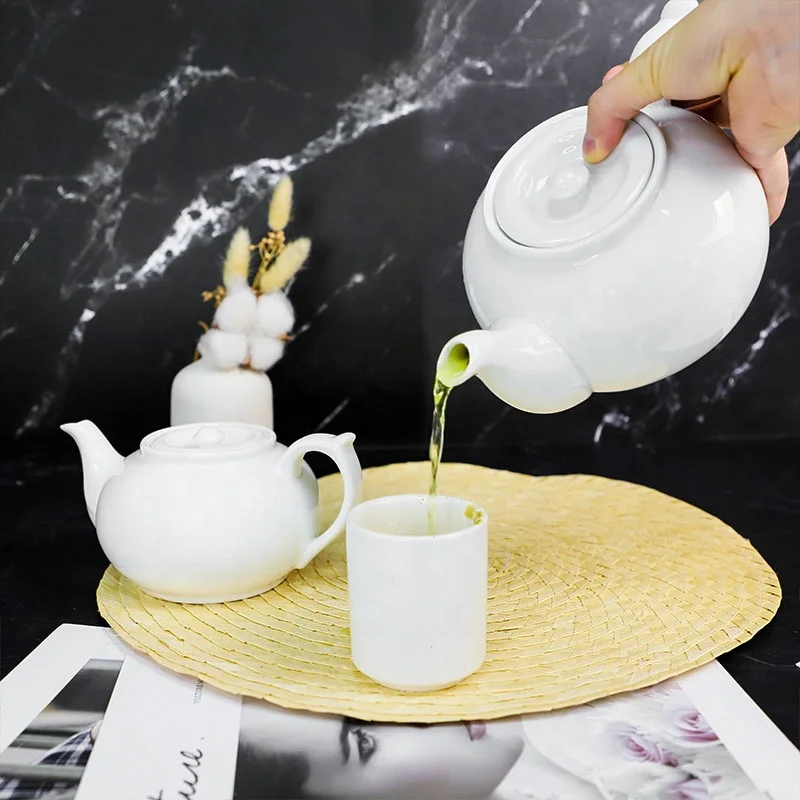 White Porcelain Teapot Chinese Style Teapot with Bee Style Spout Filter To Brew Loose Leaf Tea Ceramic Brewer Pot 700ml & 1100ml
