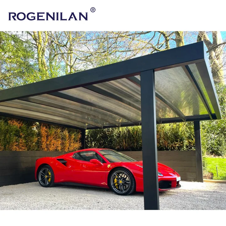 Customized Waterproof Adjustable Rainproof Aluminum Carport Louvered Awnings Arched Roof Carport Modern Design Carport