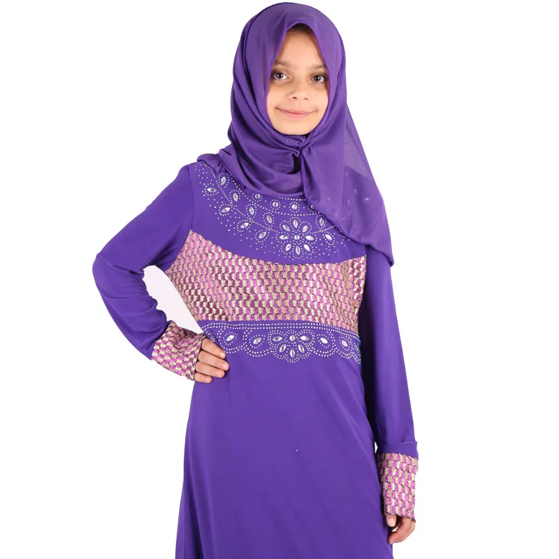 Dubai Abaya Wholesale Open Muslim Kaftan Kids Girl Dress