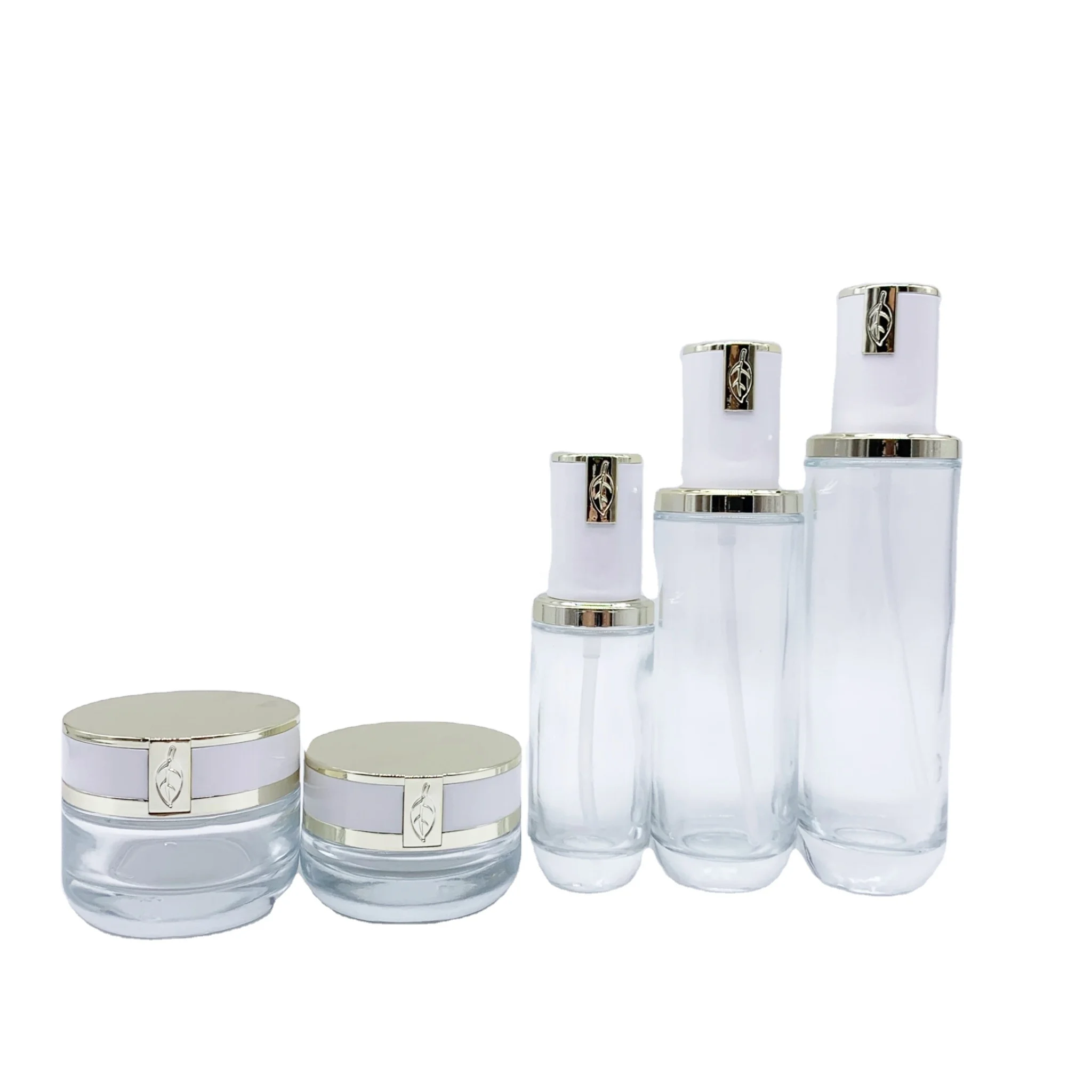 Chinese factories specialize in producing high-end transparent glass cosmetics empty bottles with customizable colors and logo