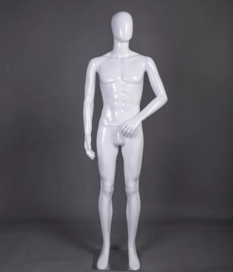 Plastic glossy white male manikin men mannequins for clothing