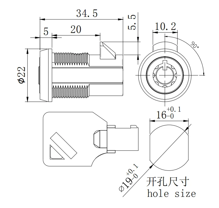 Modern Style High Security Euro Cylinder Door Locks Machine Key Code Combination for School and Apartment Brass Drawer Locks