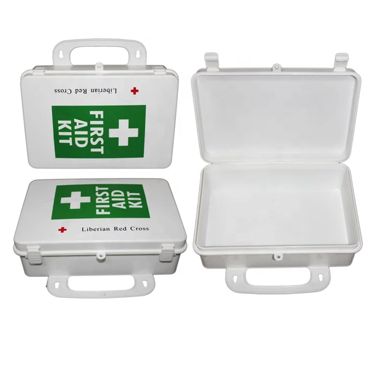 Wholesale empty waterproof first aid kit tool box plastic lockable medication storage box Small Family First Aid Box