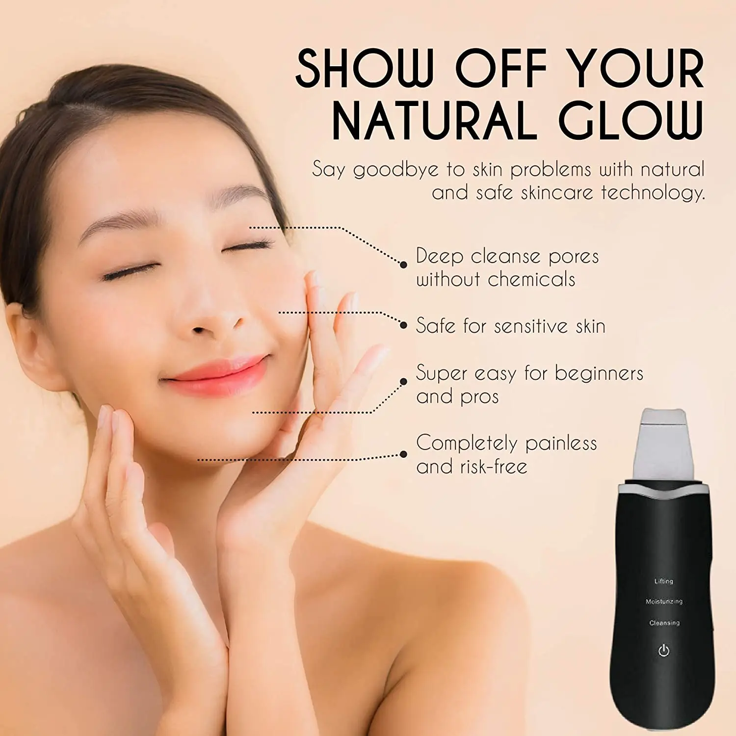 Профессиональный портативный ультразвуковой очиститель для лица