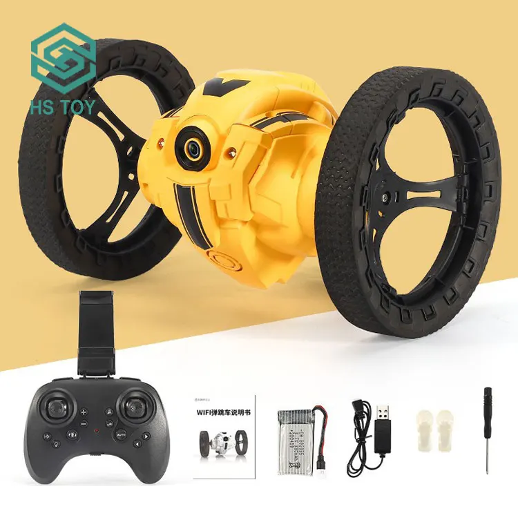 HS 2.4G Real-time Transmission WIFI FPV Camera Remote Control Stunt Bouncing Car Toy With Music Light