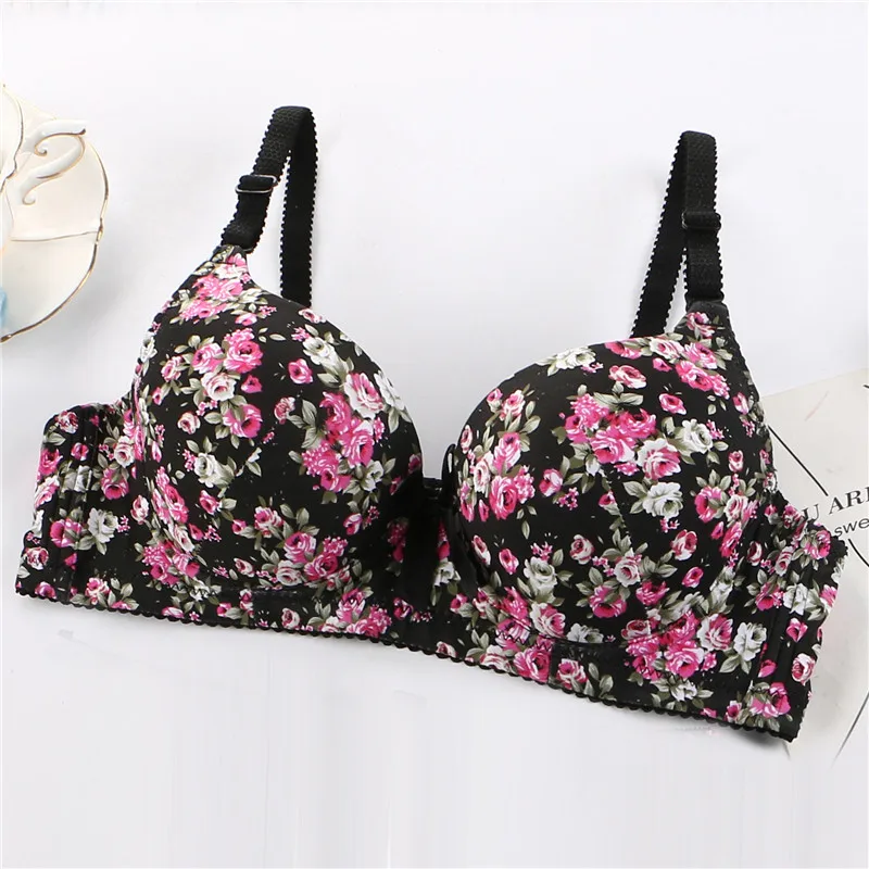 Wholesale  Deep V  Girl Women floral Bra Thin Underwear Sexy Lingerie Soft Bras For Women
