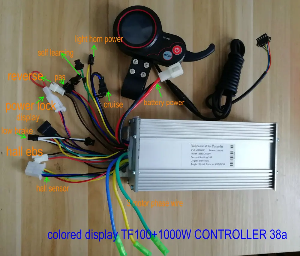 24v36v48v60v 400W-1200W BLDC Controller&LCD Display LH100  White/Colored Screen+Throttle Shifter Electric Scooter MTB Ebike Part