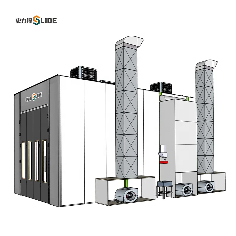 Truck spray booth downdraft paint booth powered by diesel and electric factory price dyeing rooms for trucks  made in China