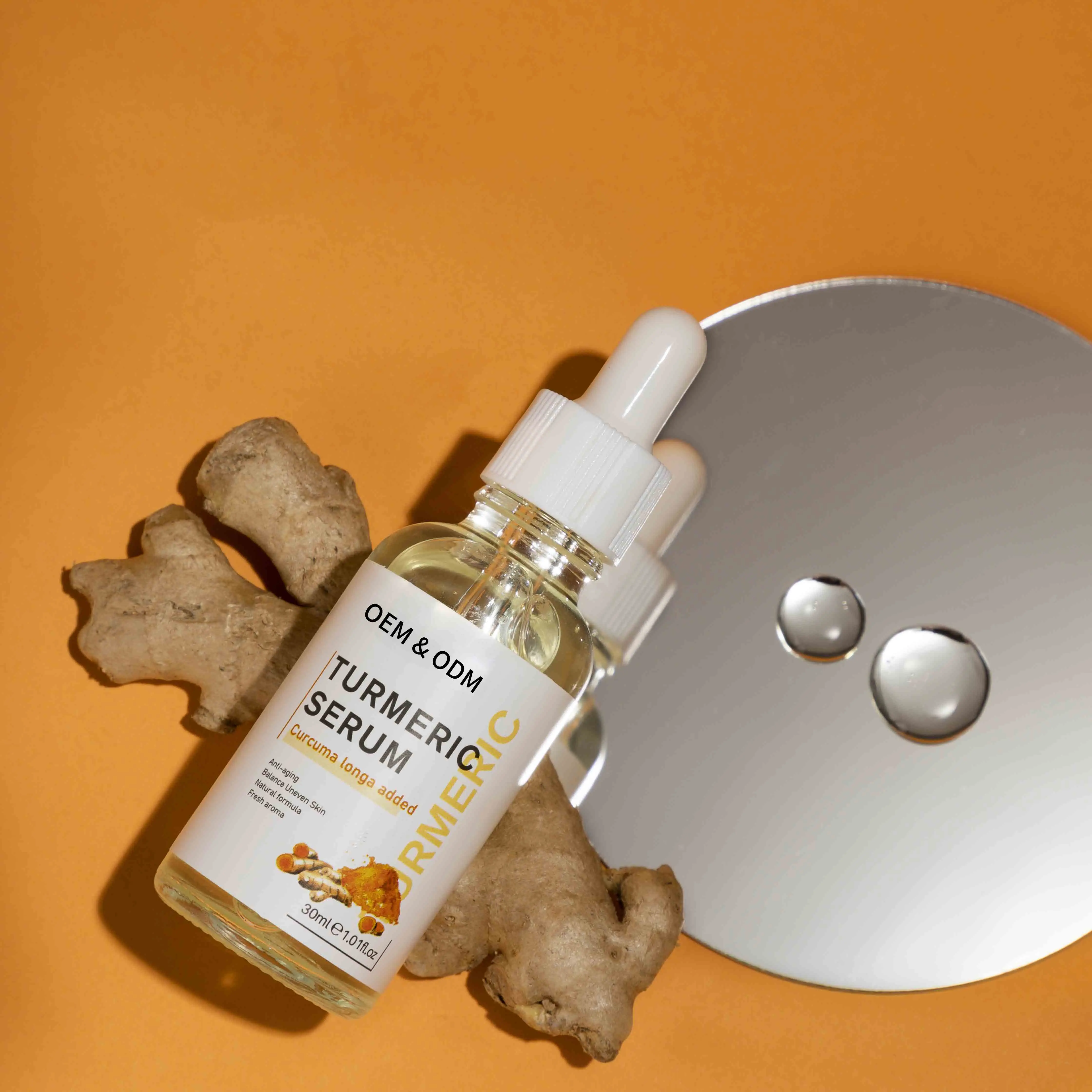 Facial Turmeric Skin Care Brightens Anti-Acne Dark Spots Removal Serum Turmeric Root Extract Turmeric Serum