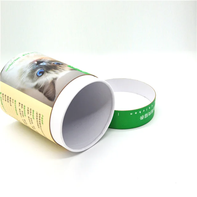 Custom Cylinder Round Food Grade Cardboard Tea Packaging  Box Paper Tube With Peel Off Airtight Lid