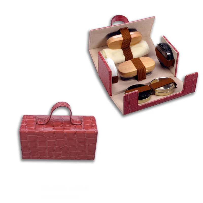 Shoe Polish Gift Set With Upscale Shoe Box Shoe Shine Set