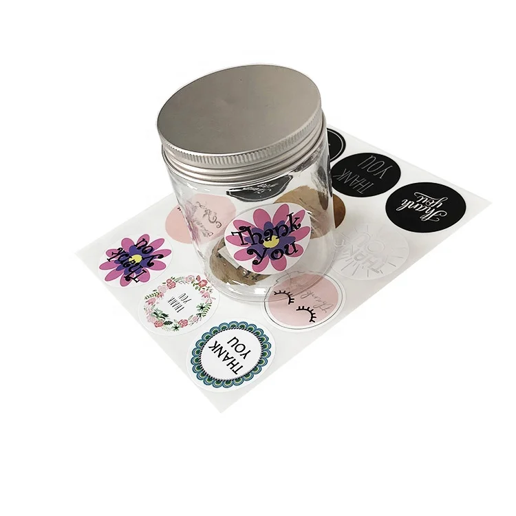 Self Adhesive Printing Stickers  Label for Packaging Thank You Stickers Floral