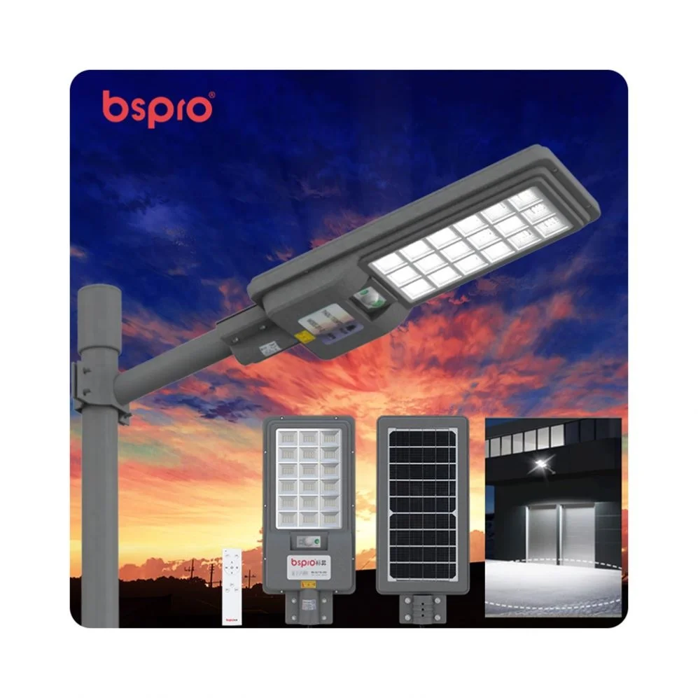 Наружные панельные светильники Bspro 400 Ватт оптовая продажа светодиод высокой яркости 1000 Вт с полюсом уличный фонарь на солнечной батарее