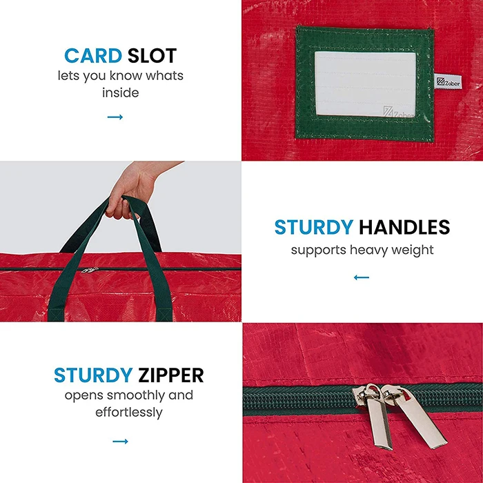 Wholesale Waterproof Heavy Duty Decorations Storage Cover Bag christmas tree storage bag