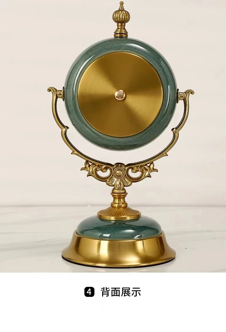 European Vintage Style Quartz Table Watch Clock Creative Needle Display for Bedroom Bedside or Desktop Decor