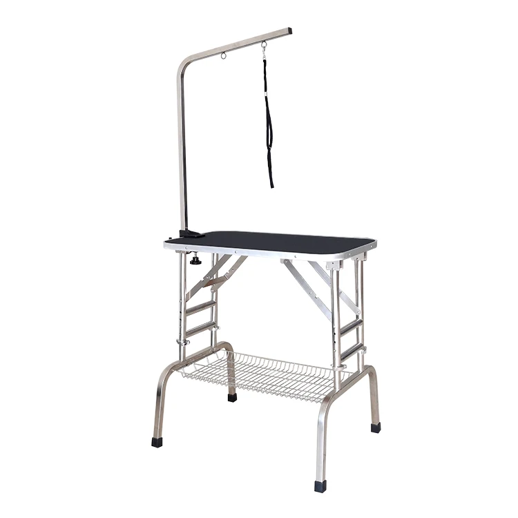 Adjustable Grooming Table Dog Show Table with Casters Foldable Table Comb CN;ZHE Charge Sustainable Large Plastic for Pet Black