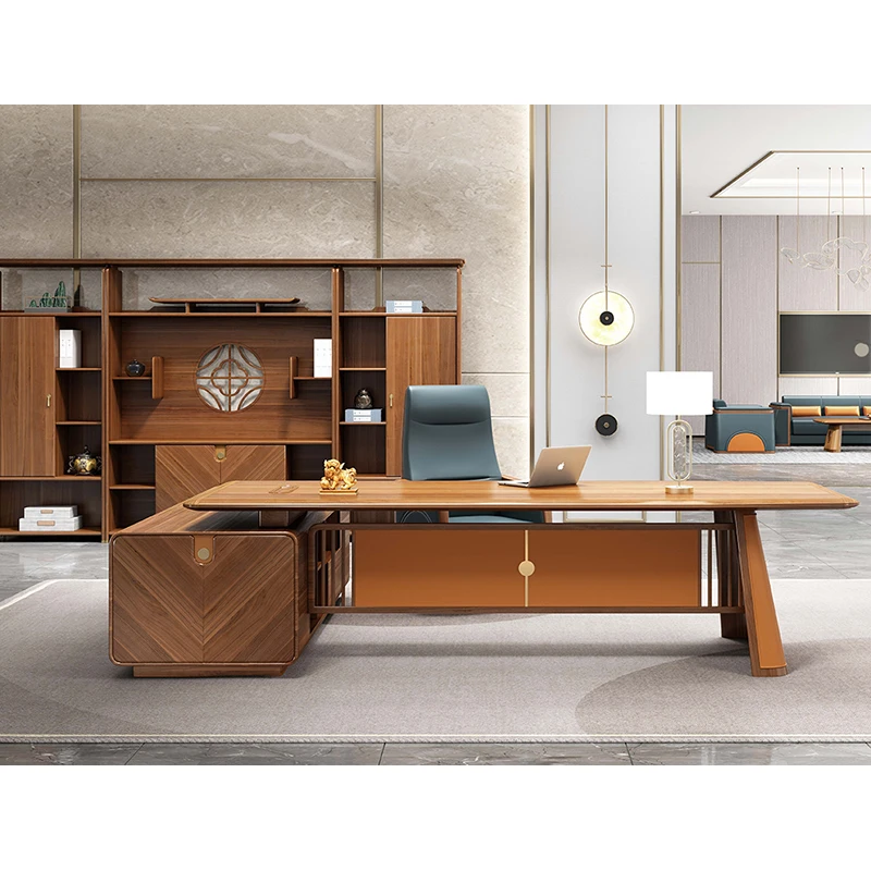 Comfortable Luxury Office Table Desk Executive Wooden Office Desk Quality Executive Boss Table Office Furniture Set