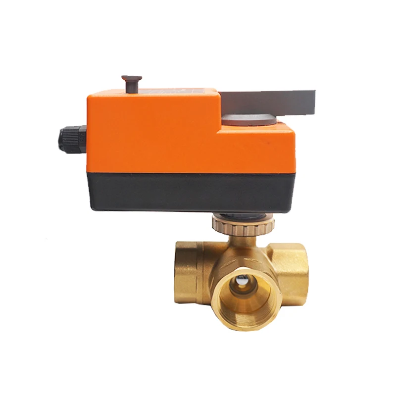 Winvall Fast Running Actuator Ball Valve 24VAC Electric On off Float Control Valves Manual Handle Operated 3 Way Motorized Valve