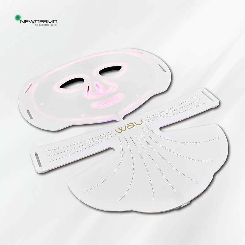 Food Grade Silicone LED Mask Facial Phototherapy 4 Color LED Photon LED Mask for Face and Neck
