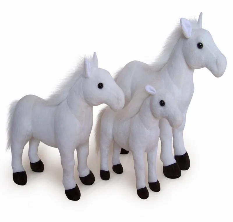 hot selling realistic stuffed brown horse plush toy lifelike plush standing brown horse stuffed animal toy