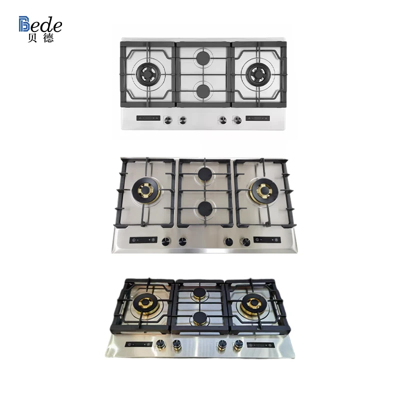 4-Burner Gas Hob Stove Household Cooktop Stainless Steel Built-in Gas Cooker Outdoor RV Garage Use USB/Battery/Solar Iron